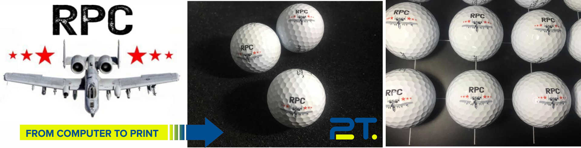 Printing any image onto the golf ball including logos and photos